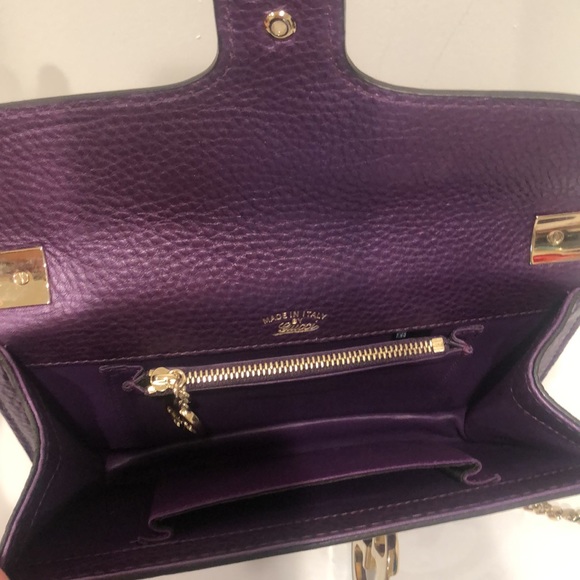 GUCCI Interlocking GG Dollar Crossbody WOC Pebbled Calfskin Leather - Picture 11 of 14